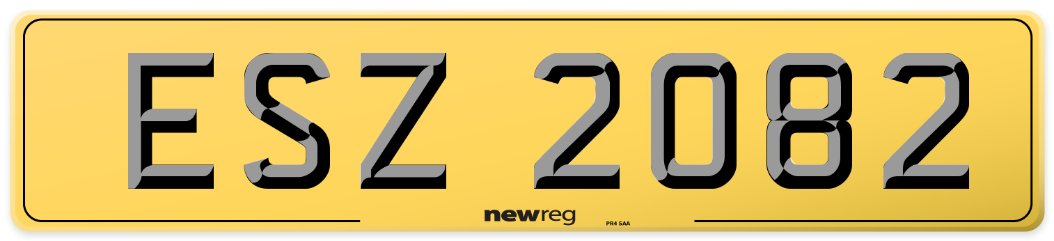 ESZ 2082 Rear Number Plate