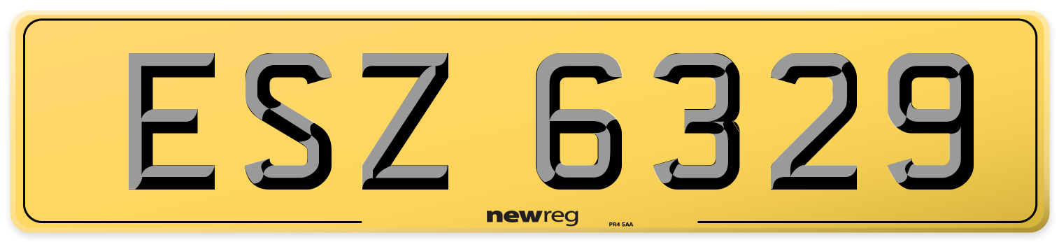ESZ 6329 Rear Number Plate