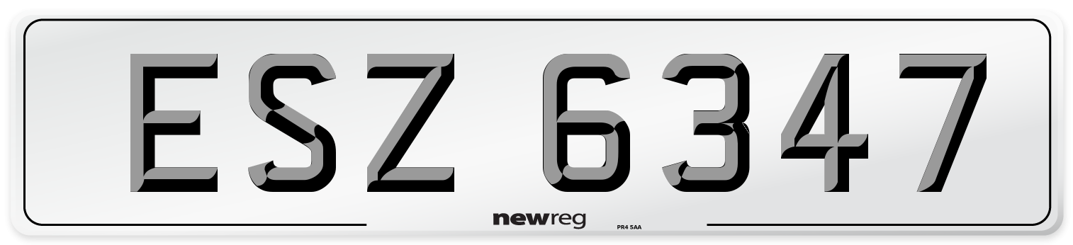 ESZ 6347 Front Number Plate