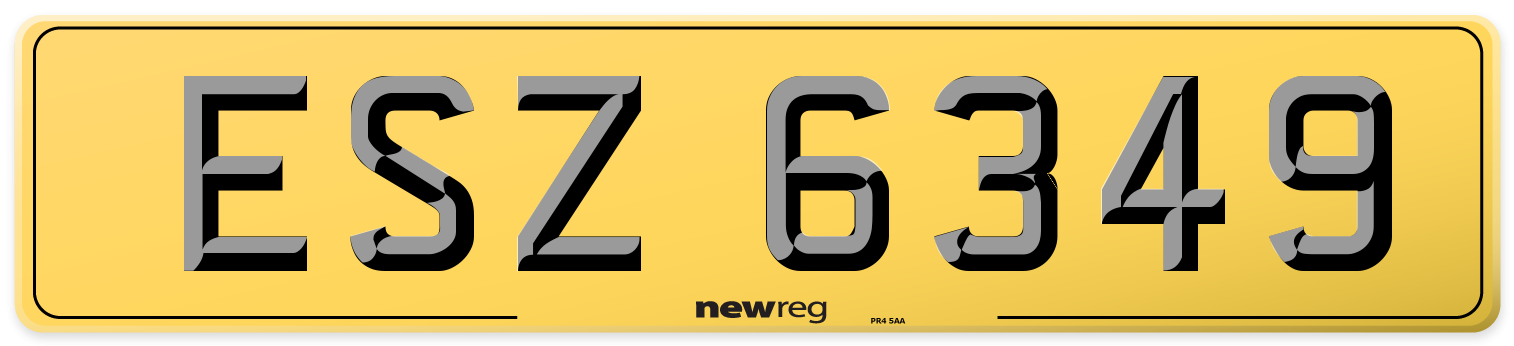 ESZ 6349 Rear Number Plate