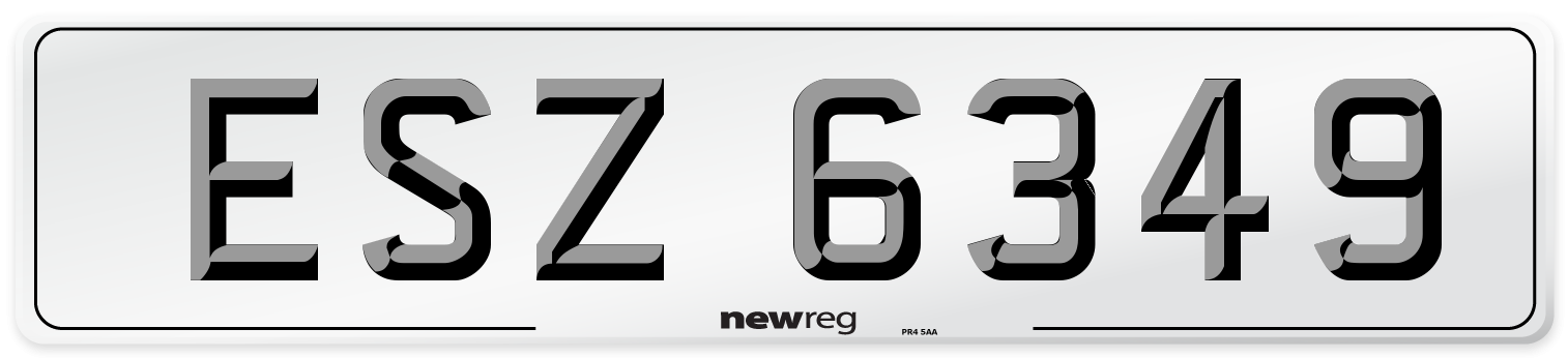 ESZ 6349 Front Number Plate