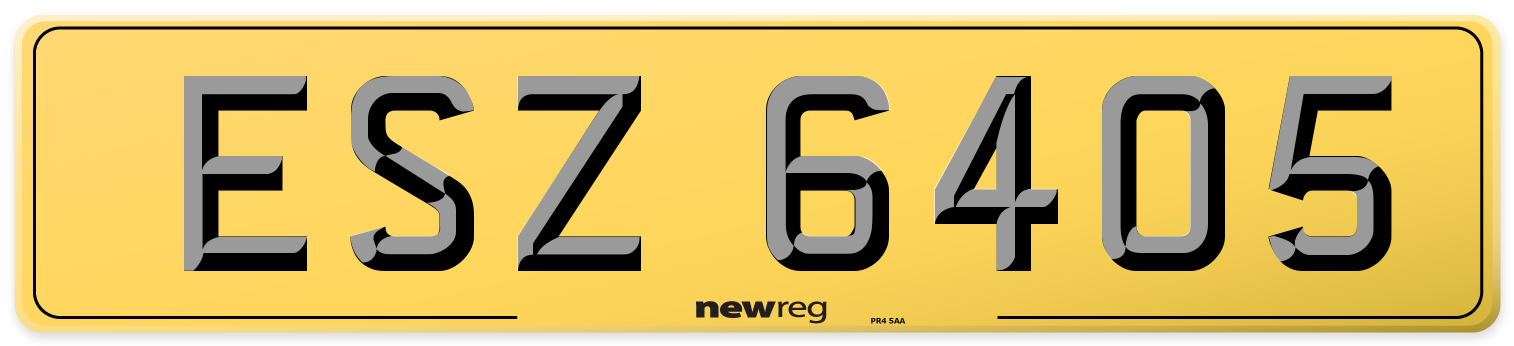 ESZ 6405 Rear Number Plate