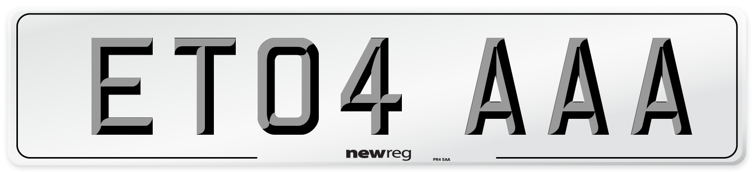 ET04 AAA Front Number Plate