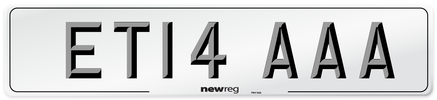 ET14 AAA Front Number Plate