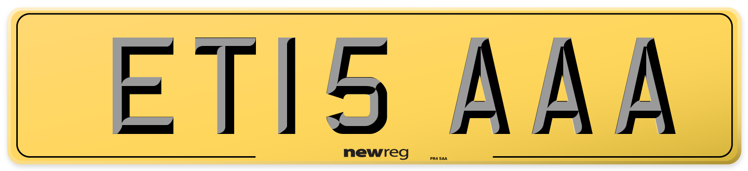 ET15 AAA Rear Number Plate