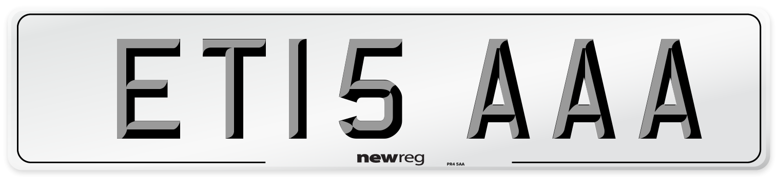 ET15 AAA Front Number Plate