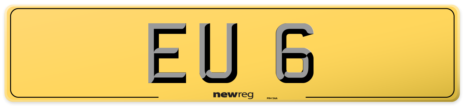 EU 6 Rear Number Plate