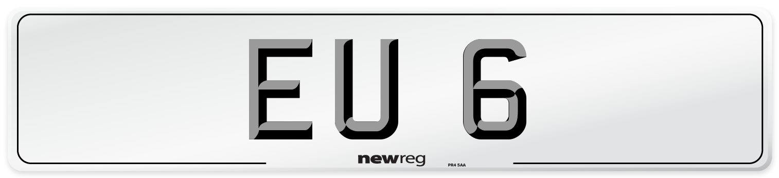 EU 6 Front Number Plate