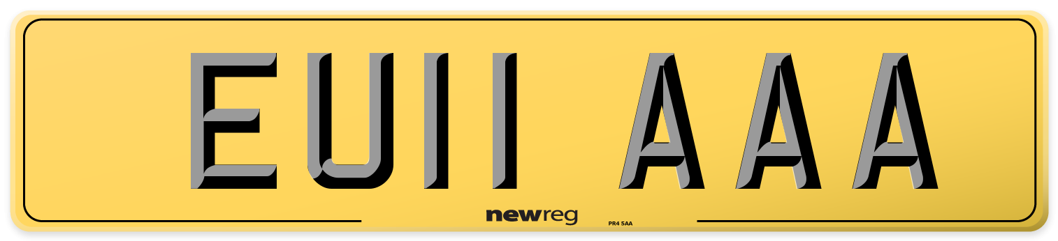 EU11 AAA Rear Number Plate