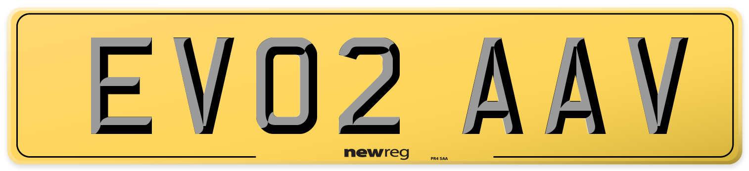 EV02 AAV Rear Number Plate