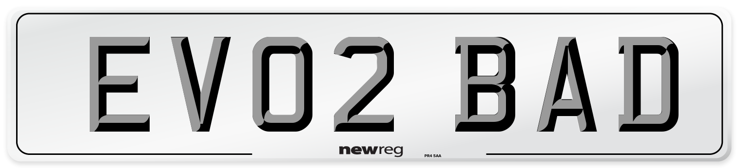 EV02 BAD Front Number Plate