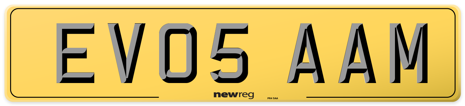 EV05 AAM Rear Number Plate
