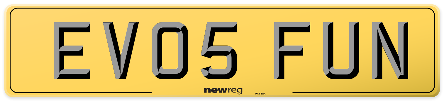 EV05 FUN Rear Number Plate