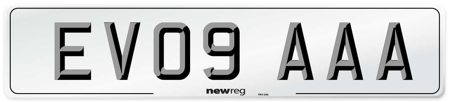 EV09 AAA Front Number Plate