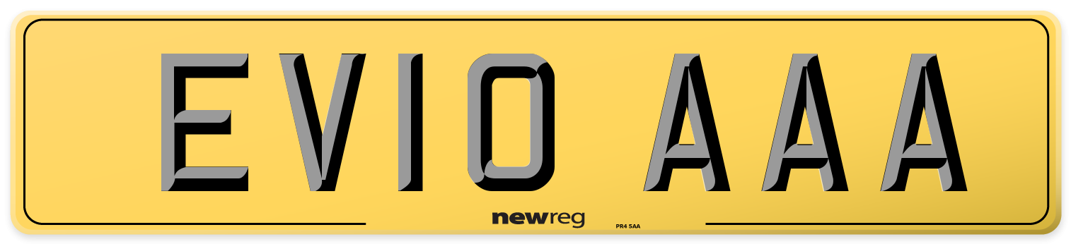 EV10 AAA Rear Number Plate