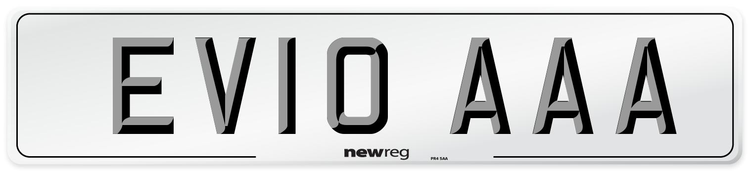 EV10 AAA Front Number Plate