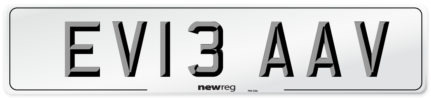 EV13 AAV Front Number Plate