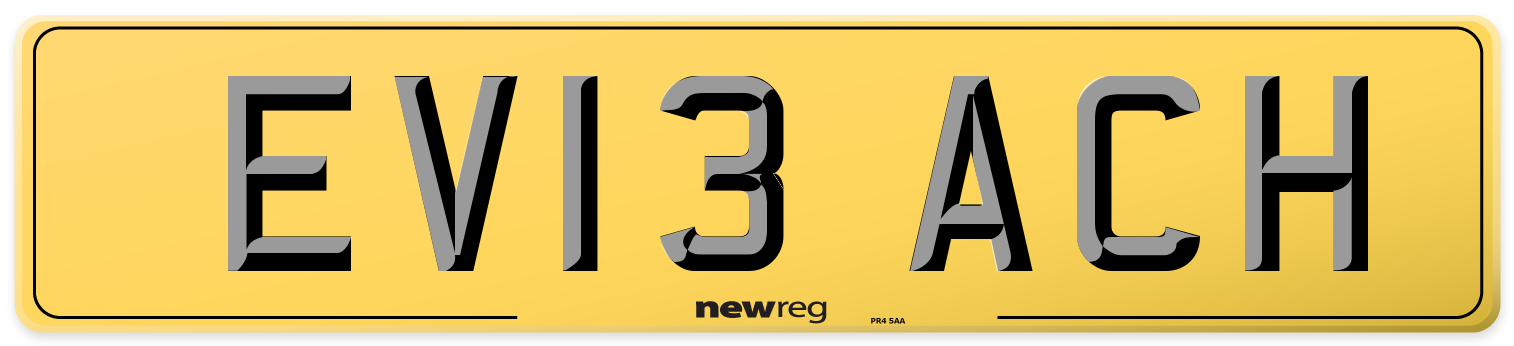 EV13 ACH Rear Number Plate
