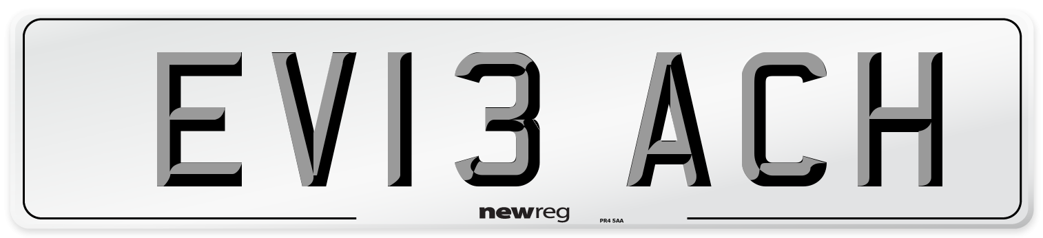 EV13 ACH Front Number Plate