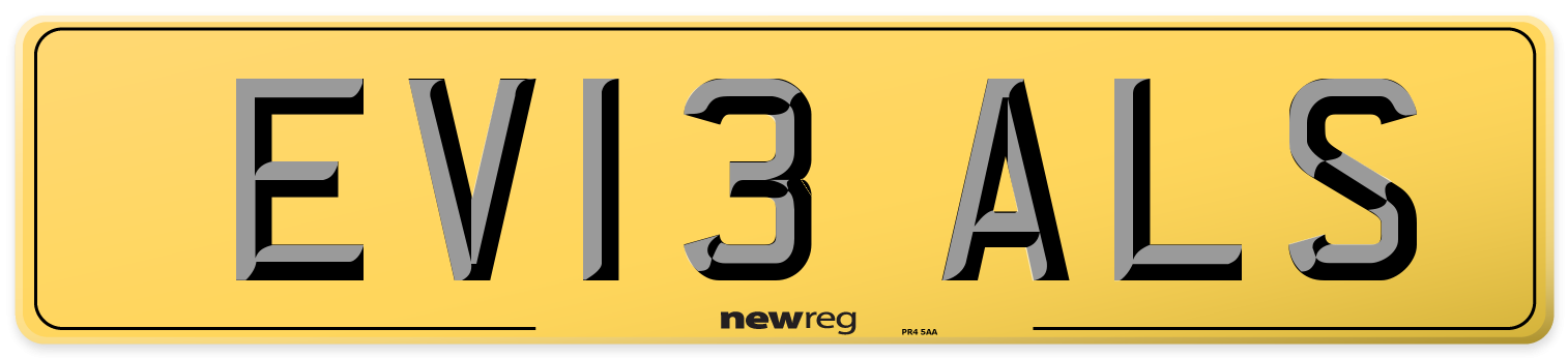EV13 ALS Rear Number Plate
