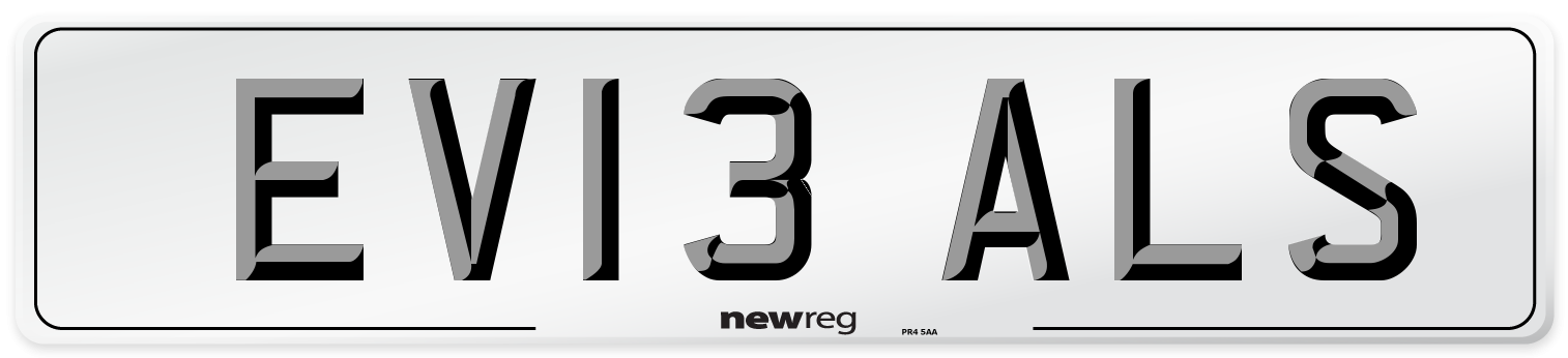 EV13 ALS Front Number Plate