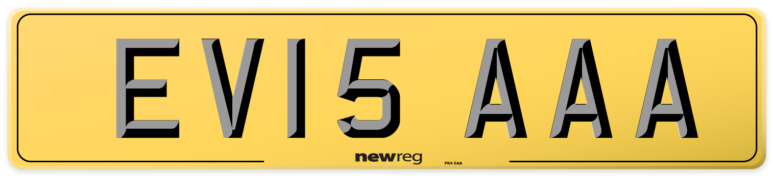 EV15 AAA Rear Number Plate