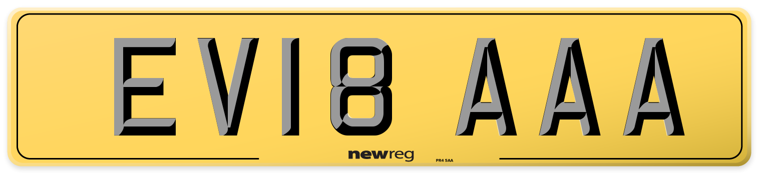 EV18 AAA Rear Number Plate