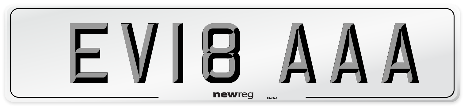 EV18 AAA Front Number Plate