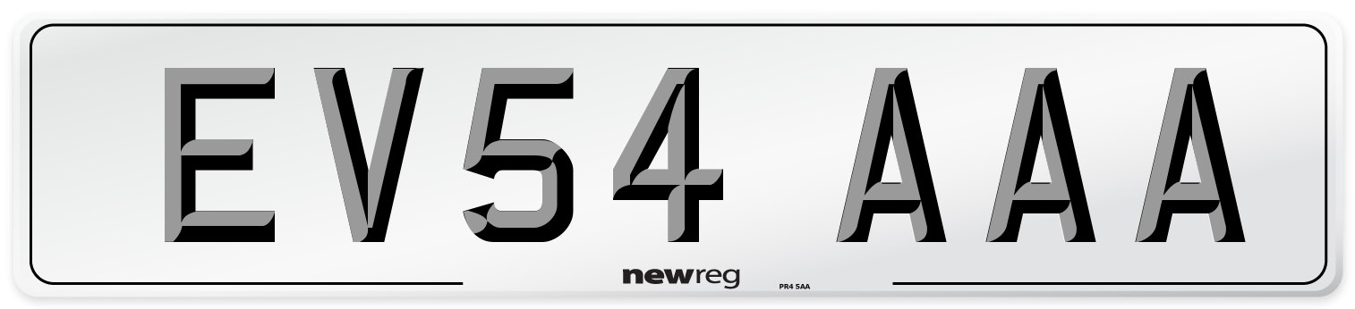 EV54 AAA Front Number Plate