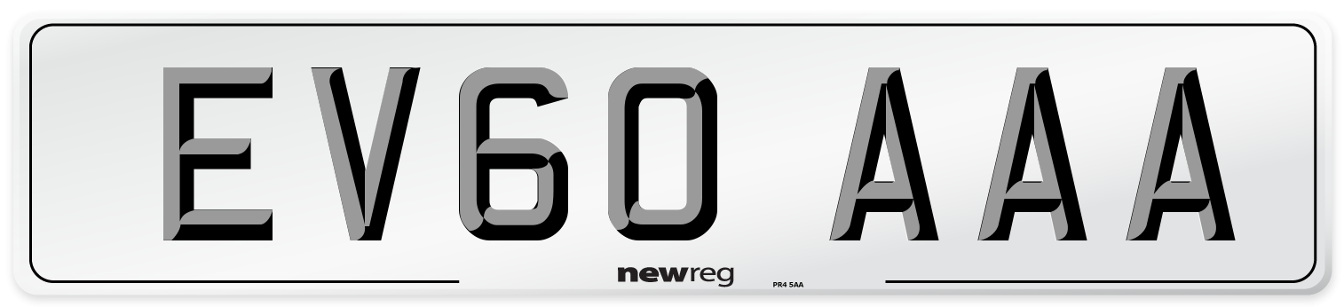 EV60 AAA Front Number Plate