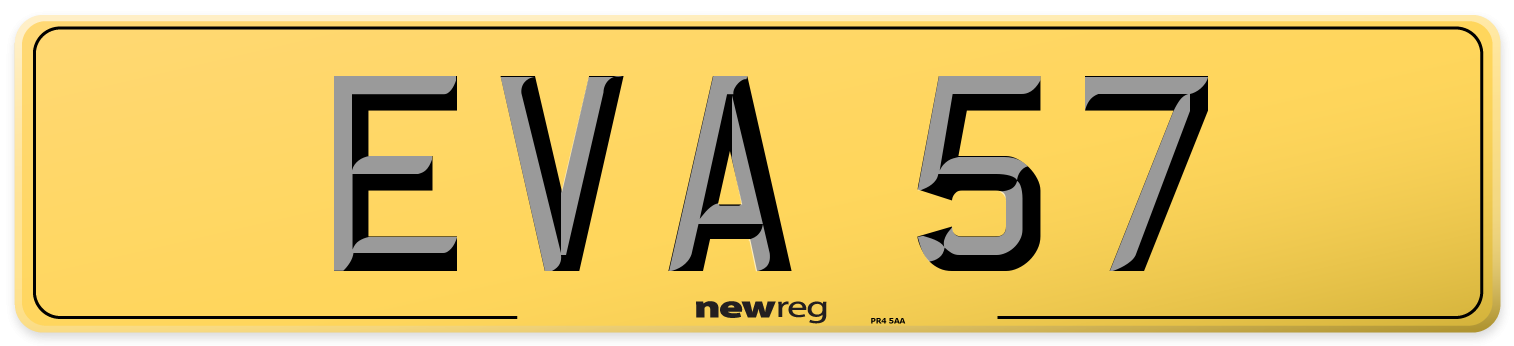 EVA 57 Rear Number Plate