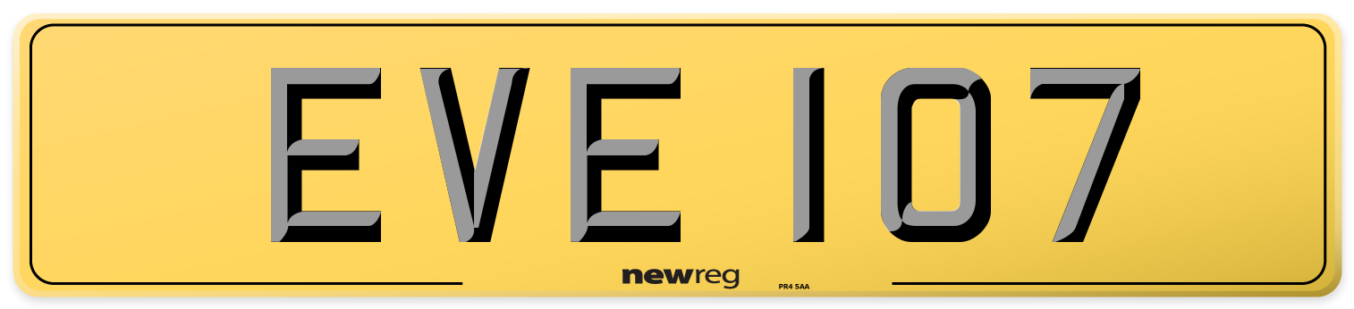 EVE 107 Rear Number Plate