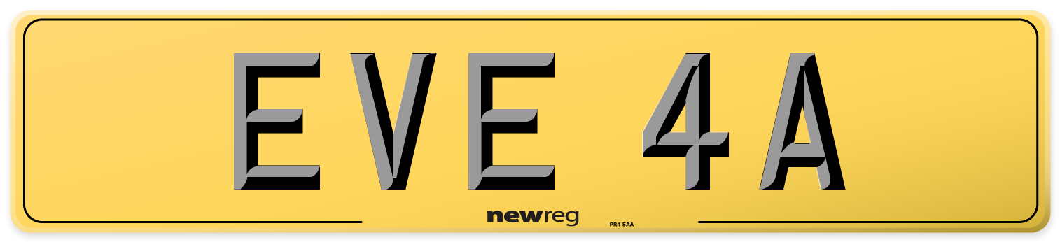 EVE 4A Rear Number Plate