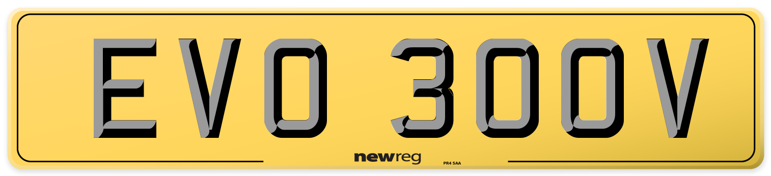 EVO 300V Rear Number Plate