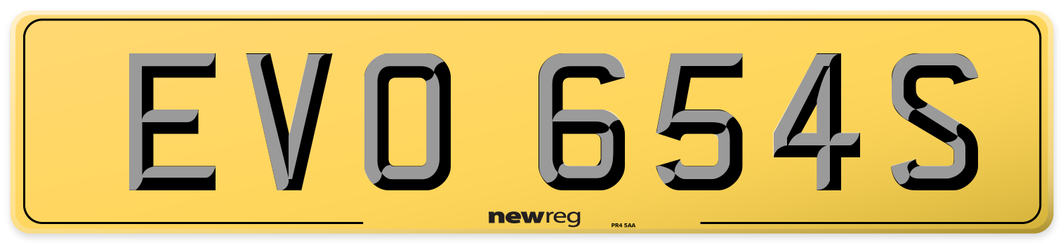 EVO 654S Rear Number Plate