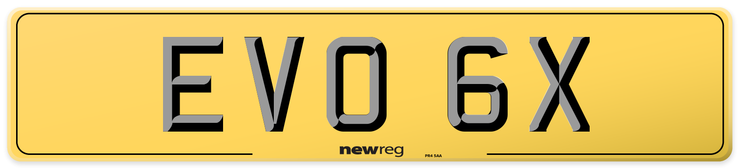 EVO 6X Rear Number Plate