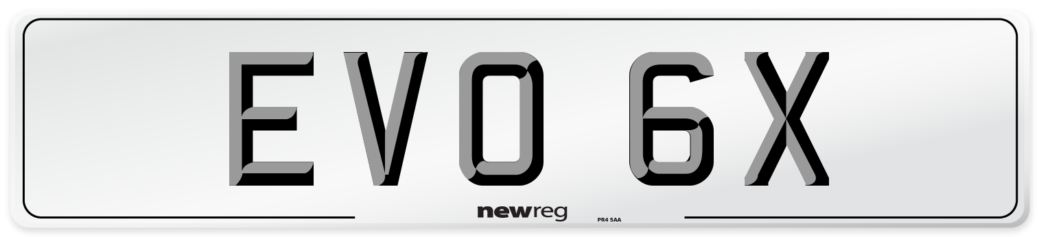 EVO 6X Front Number Plate