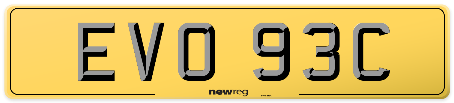 EVO 93C Rear Number Plate