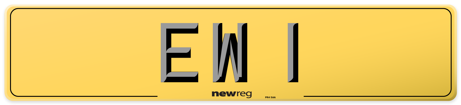 EW 1 Rear Number Plate