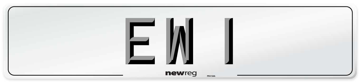 EW 1 Front Number Plate