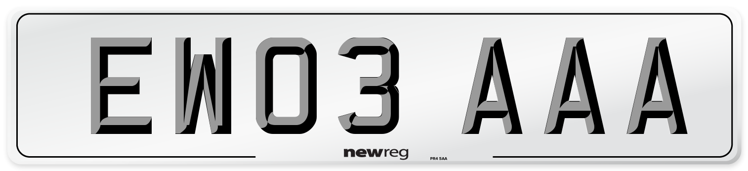 EW03 AAA Front Number Plate