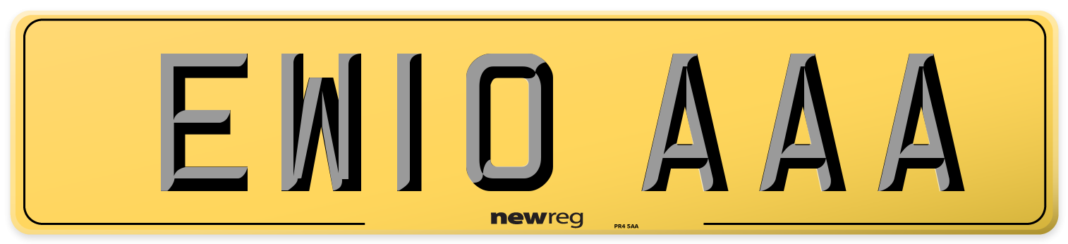 EW10 AAA Rear Number Plate