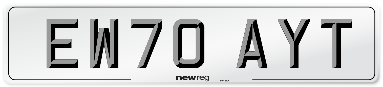 EW70 AYT Front Number Plate