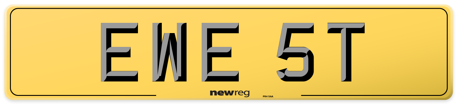EWE 5T Rear Number Plate