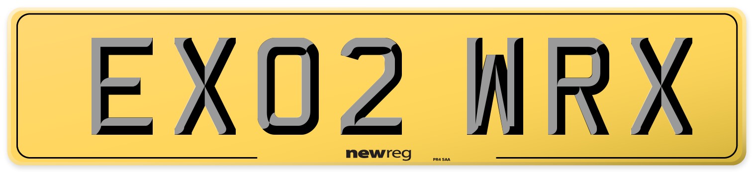 EX02 WRX Rear Number Plate