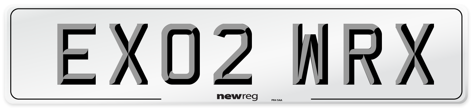 EX02 WRX Front Number Plate