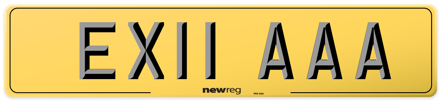 EX11 AAA Rear Number Plate