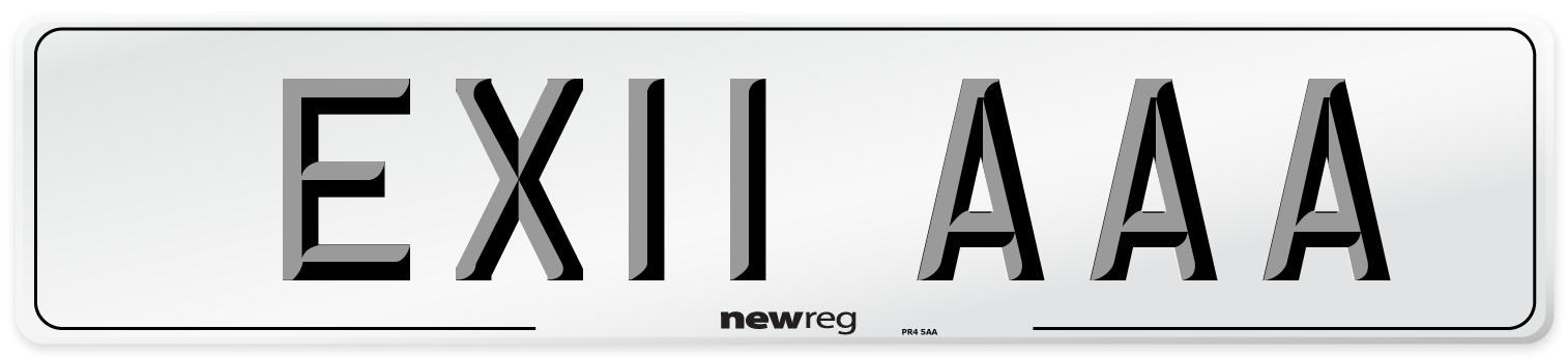 EX11 AAA Front Number Plate