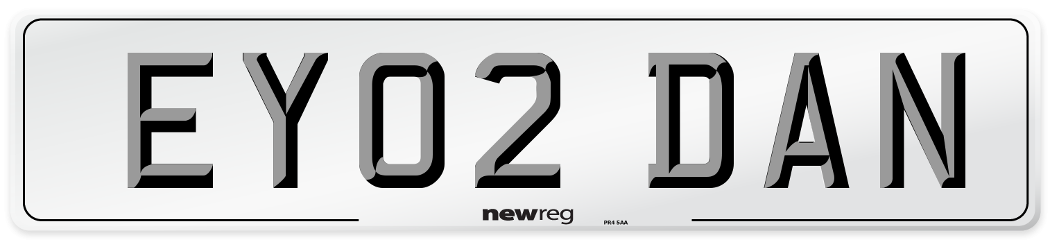EY02 DAN Front Number Plate