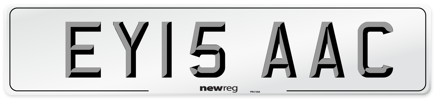 EY15 AAC Front Number Plate